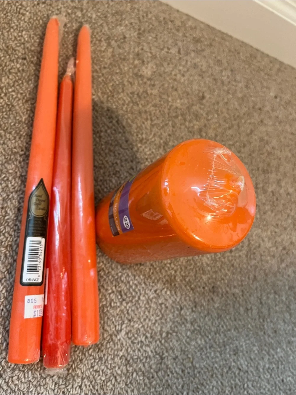 Orange Pillar & Taper Candle Set - Home Party Supplies